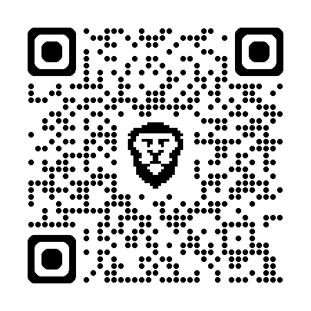 QR code with a shield emblem in the center; scan with a phone to open a link or app.